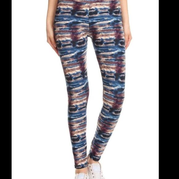 Tie dye printed knit high waist legging 15I-L055 - Picture 2 of 4